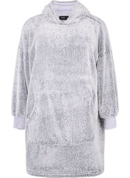 Oversized teddykjole med lomme, Grey Melange
