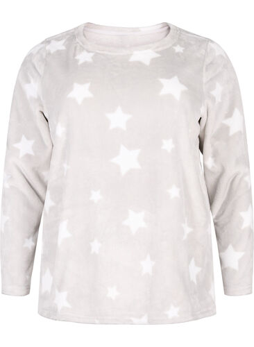 Langærmet bluse med stjerner, Grey Star, Packshot image number 0
