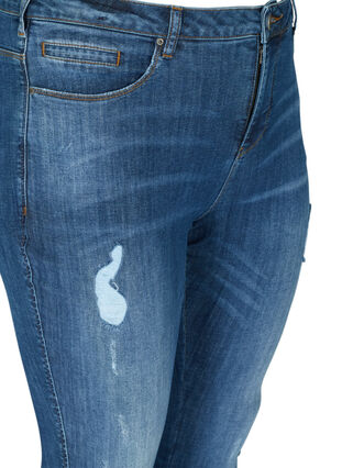Amy jeans med slid detaljer, Blue denim, Packshot image number 2