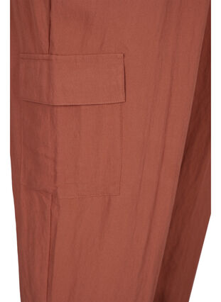 Løse viskose bukser med store lommer, Copper Brown, Packshot image number 3