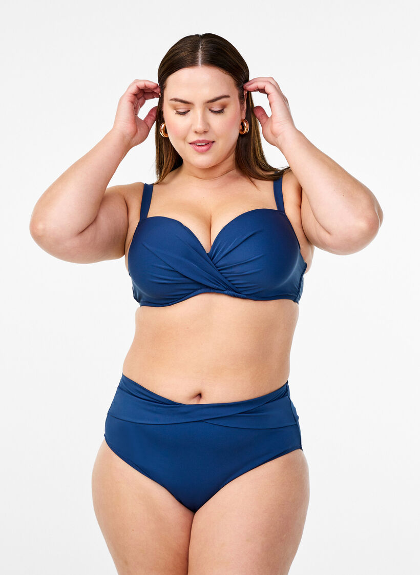 Bikini trusse med wrapdetalje, Bl&aring;, Model image number 0