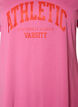 T-shirt i &oslash;kologisk bomuld med varsity-print og V-hals, Lyser&oslash;d, Packshot image number 2