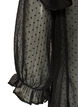 Transparent skjortebluse med prikker og fl&aelig;sedetaljer, Sort, Packshot image number 3