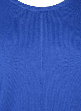 Strikbluse med rund halsudskæring, Dazzling Blue, Packshot image number 2
