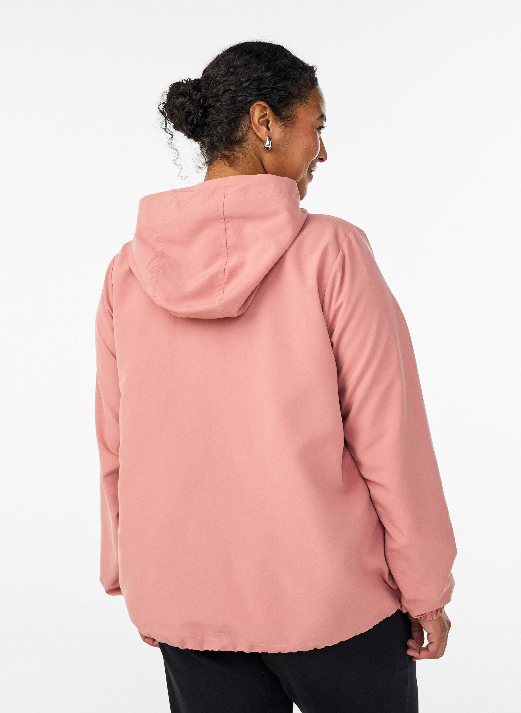 ZizziLet jakke med h&aelig;tte og lynl&aring;s, Lyser&oslash;d, Model image number 2