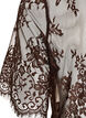 Transparent blondekjole med korte &aelig;rmer og midil&aelig;ngde, Brun, Packshot image number 3