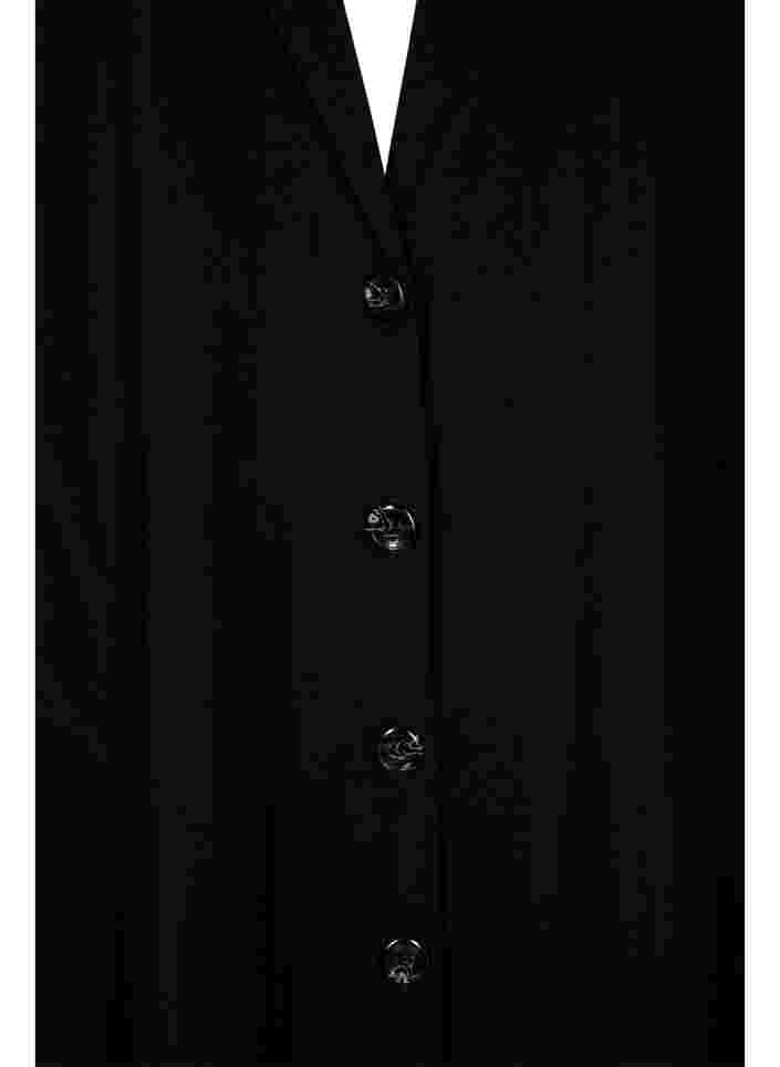 Lang viskoseskjorte med korte ærmer, Black, Packshot image number 2