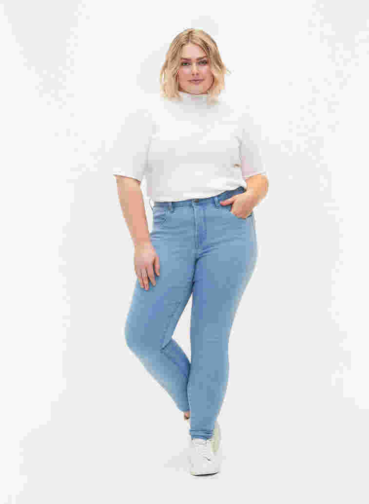 Super slim Amy jeans med høj talje, Ex Lt Blue, Model