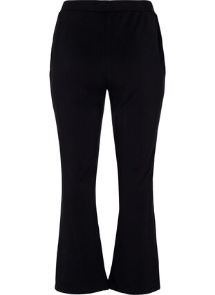 Flare bukser med slids foran, Black, Packshot image number 1