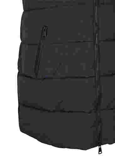 Lang vest med hætte og lommer, Black, Packshot image number 3
