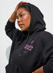 Sweat h&aelig;ttetr&oslash;je med lynl&aring;s og brystprint, Sort, Model image number 3