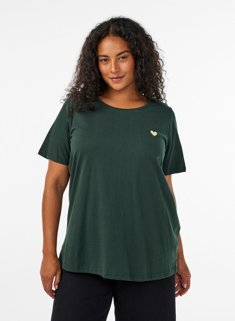 T-shirt med motiv, Gr&oslash;n, Model image number 0