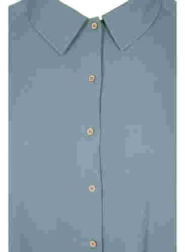 Lang viskoseskjorte med lommer og 3/4 ærmer, Balsam Green, Packshot image number 2