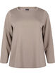 Bluse i modalmix med rund hals, Beige, Packshot image number 0