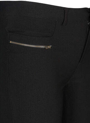 Tætsiddende 3/4 bukser med lynlåse, Black, Packshot image number 2