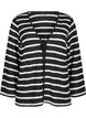 Cardigan med bindebånd, Black White stripe, Packshot image number 0