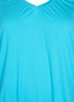 Meleret t-shirt med elastikkant, Blue Atoll Mél, Packshot image number 2