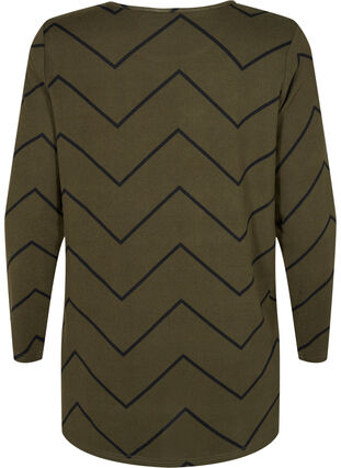 Mønstret bluse med lange ærmer, Army Zig Zag, Packshot image number 1
