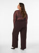 Meshbluse med print, Brun, Model image number 2