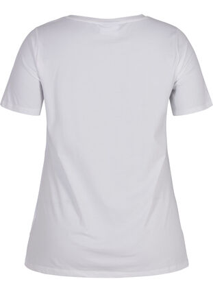 Basis t-shirt med v-hals, Bright White, Packshot image number 1