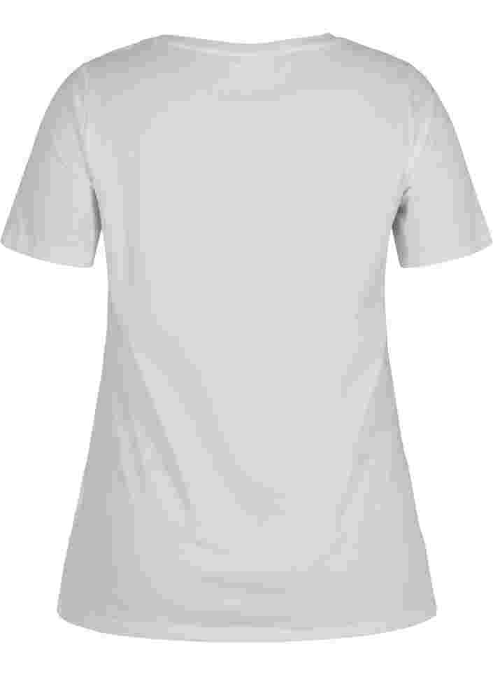 Basis t-shirt med v-hals, Bright White, Packshot image number 1