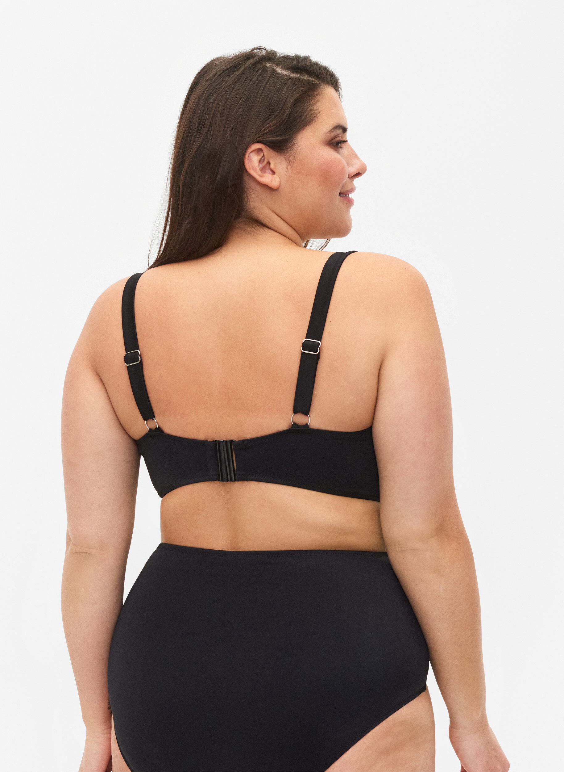 Zizzi Bikini b&oslash;jle bh med draperinger, Sort, Model image number 1