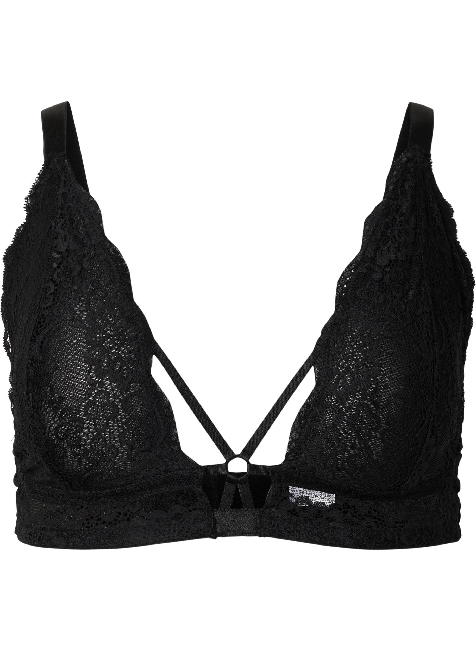 Zizzi Blonde bh med string, Black, Packshot image number 0