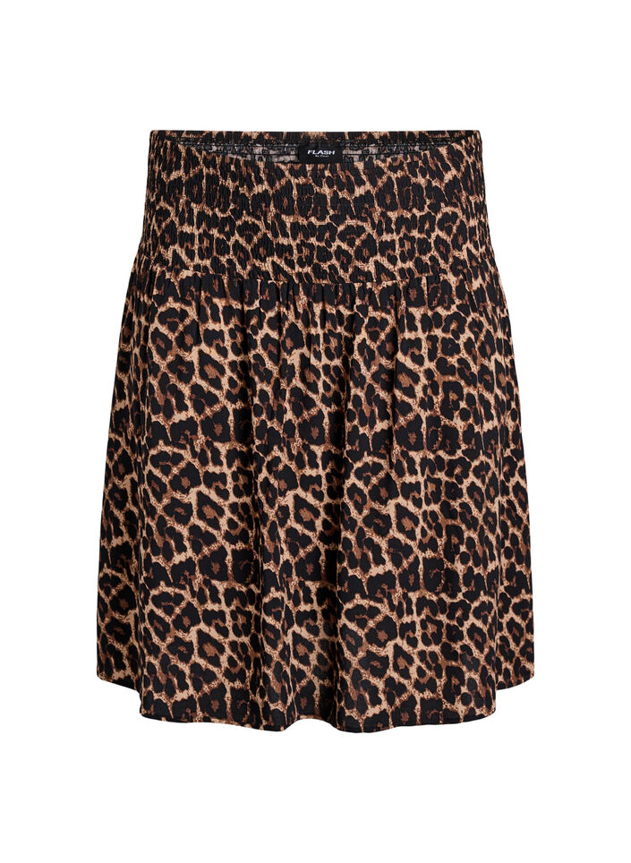 Kort nederdel med smocktalje, Brun, Packshot image number 0