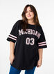 Sporty oversize college t-shirt, Sort, Model image number 0