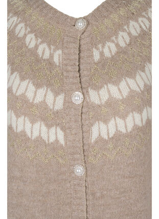 Mønstret strik cardigan med uld, Simply Taupe Comb, Packshot image number 2