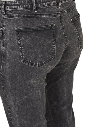 Cropped mom fit Mille jeans med høj talje, Black acid washed, Packshot image number 3