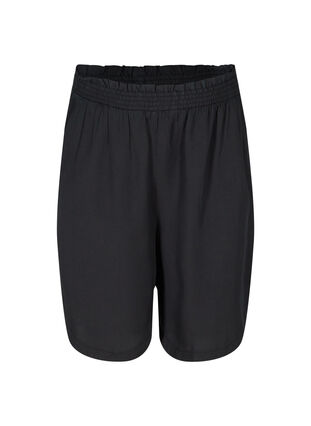 Løse bermuda shorts med smock, Black, Packshot image number 0