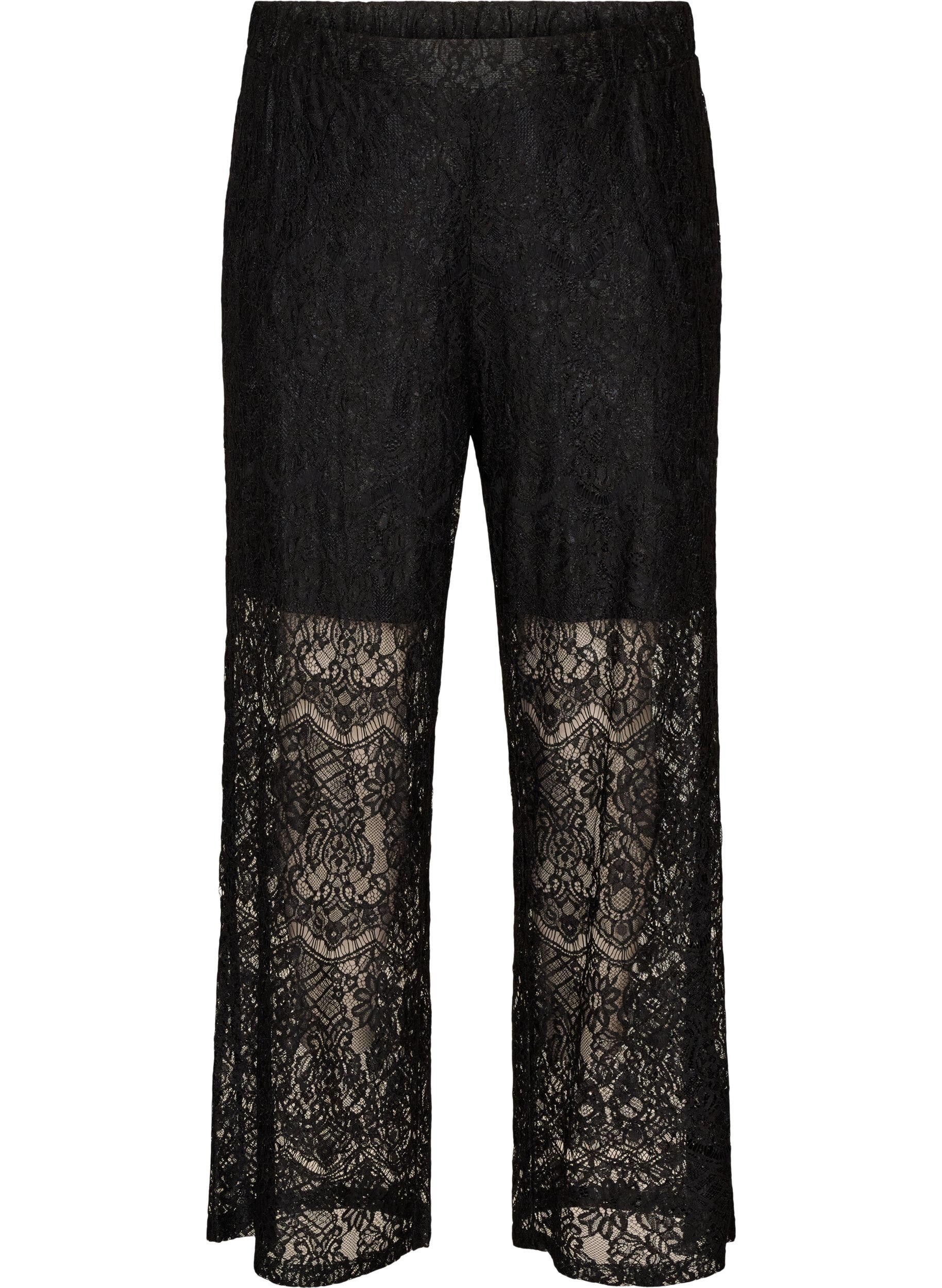 ZizziBlondebukser med lige ben og indershorts, Sort, Packshot image number 0