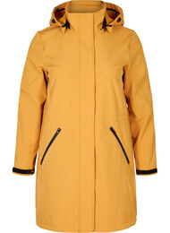 Lang softshell jakke med hætte, Spruce Yellow
