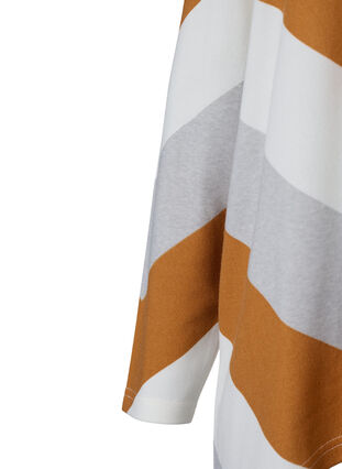 Mønstret bluse med lange ærmer, Beige Zig Zag, Packshot image number 3