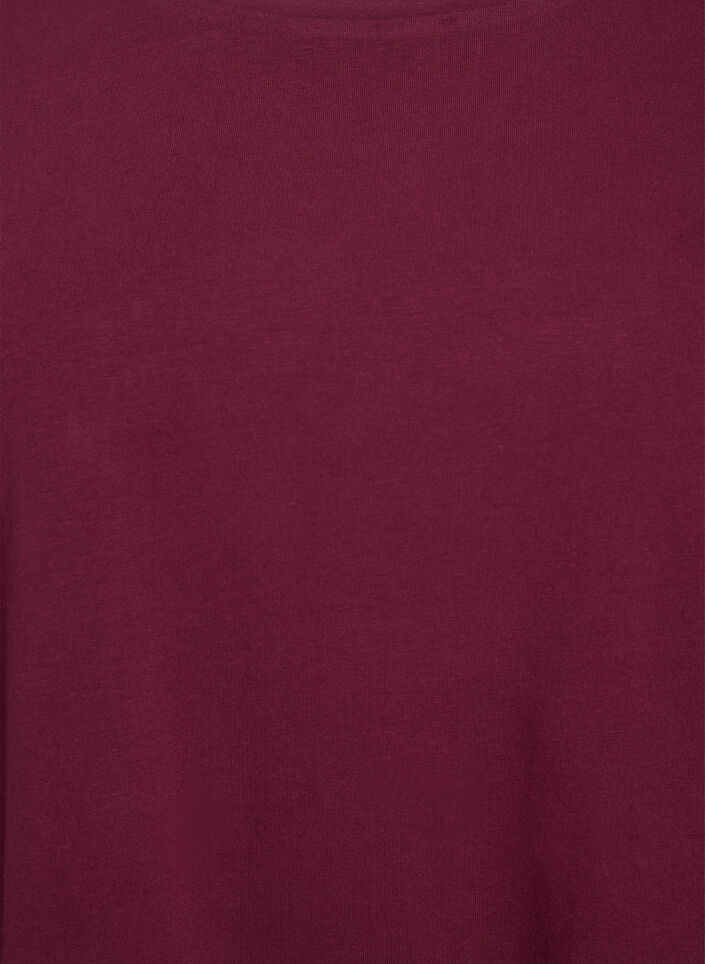 Basis jerseybluse med lange &aelig;rmer, M&oslash;rk Bordeaux, Packshot image number 2