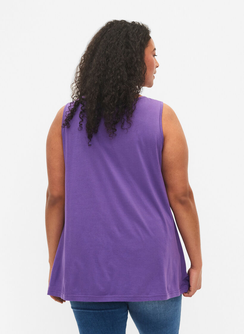 2-pak top i bomuldsblanding, Deep Lavender/Black, Model image number 1