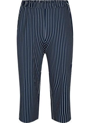 Løse bukser med 7/8 længde, Navy Blazer Stripe, Packshot image number 0