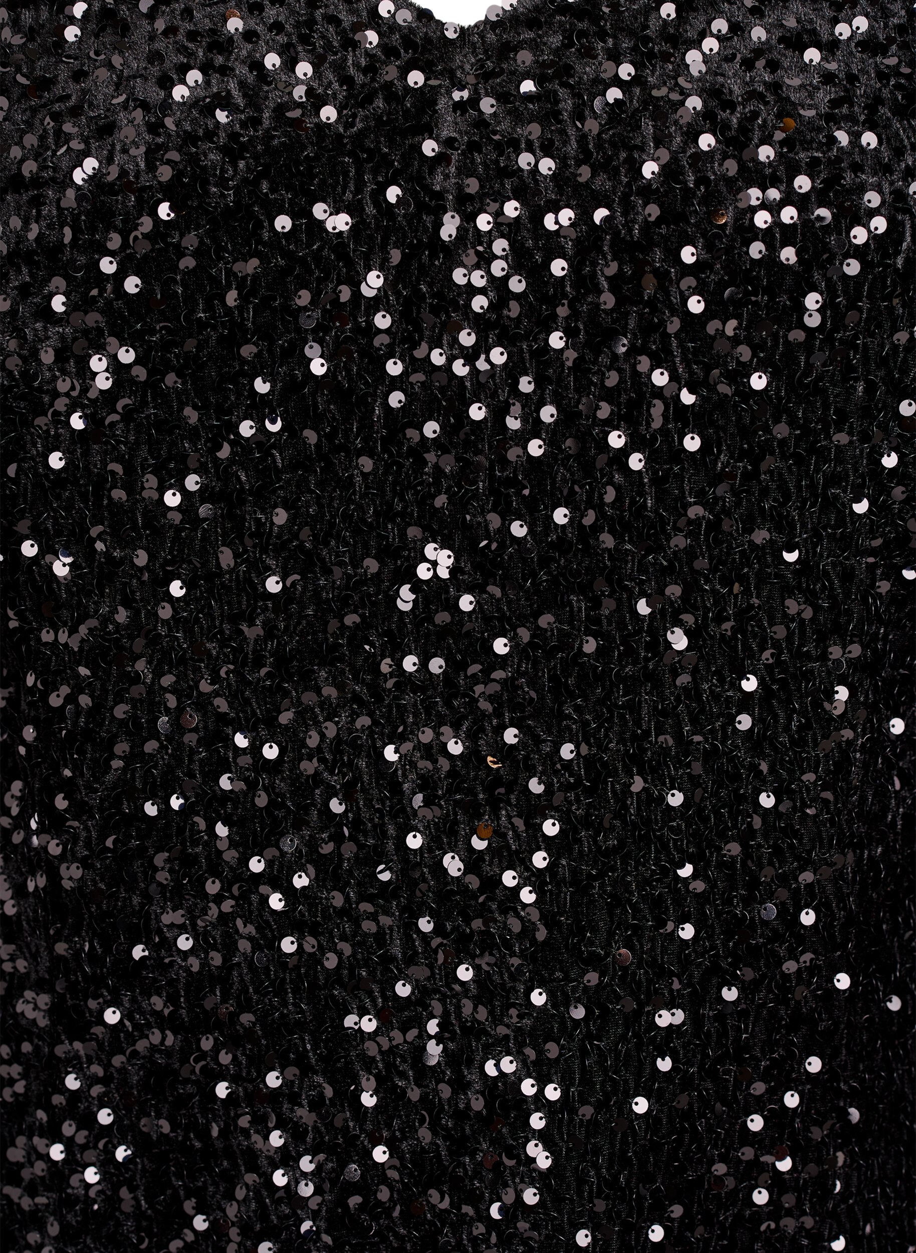 Zizzi Kort pailletkjole med A-form, Sort, Packshot image number 2