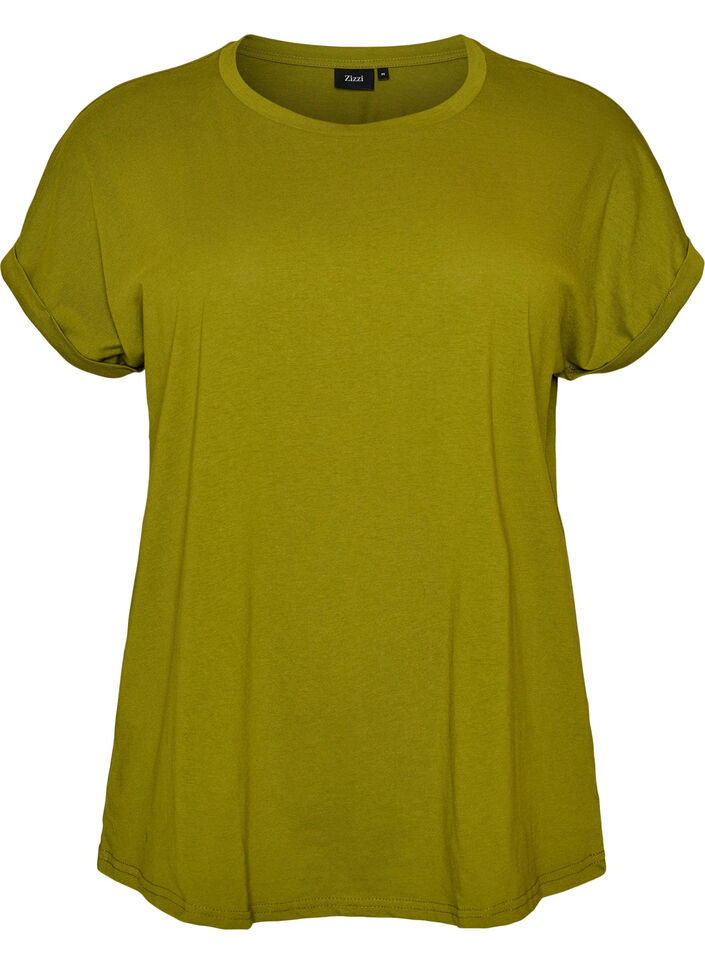Kort&aelig;rmet t-shirt i bomuldsblanding, Gr&oslash;n, Packshot image number 0