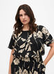 FLASH - Kortærmet bluse med print, Black Off White Fl., Model image number 0
