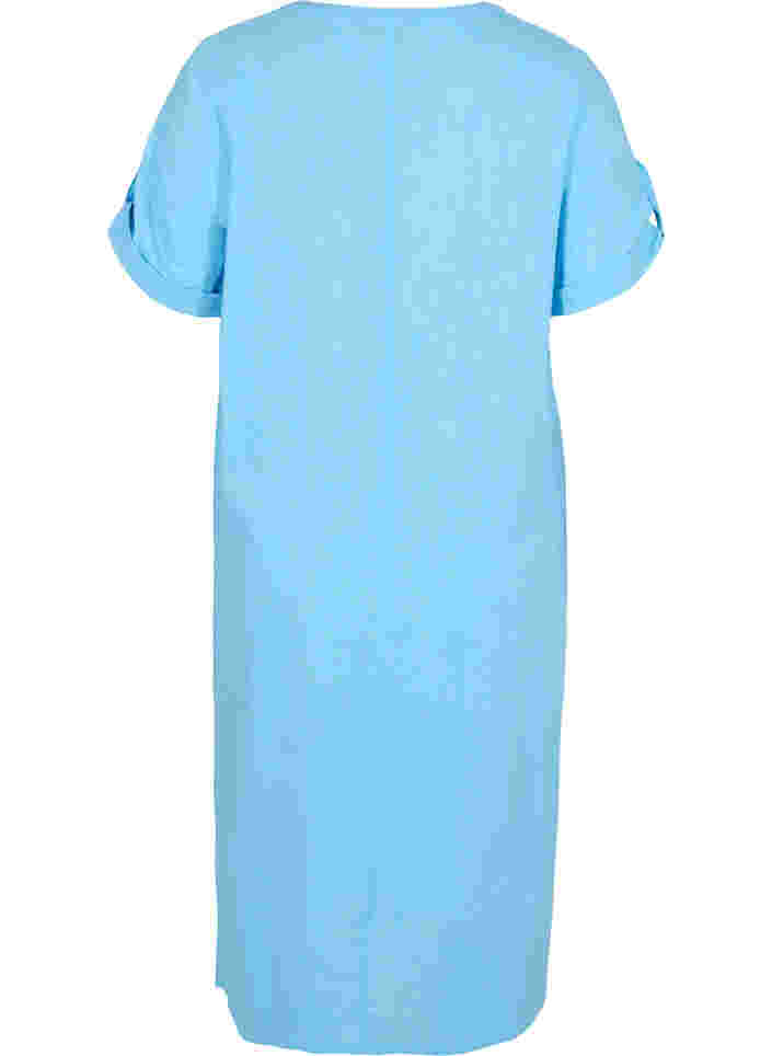 Lang skjortekjole med korte ærmer, Alaskan Blue, Packshot image number 1