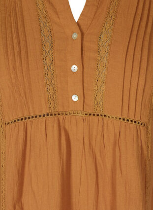 Bomulds kjole med a-form , Chipmunk, Packshot image number 2