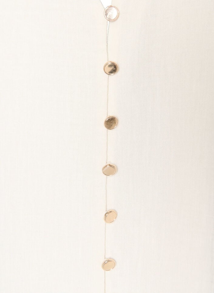 &AElig;rmel&oslash;s vest med V-udsk&aelig;ring og knapper, Vanilla, Packshot image number 2