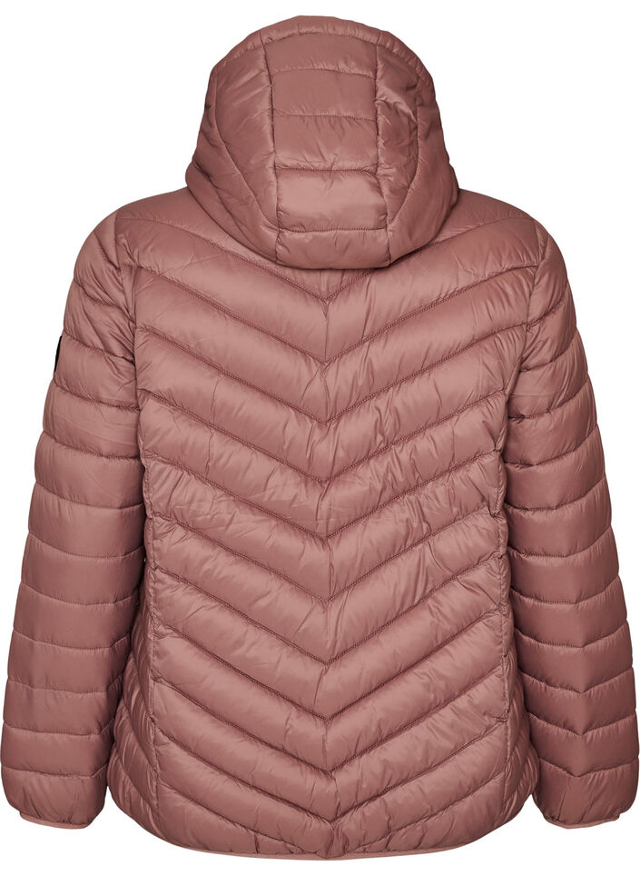 Letv&aelig;gts jakke med h&aelig;tte, Lyser&oslash;d, Packshot image number 1