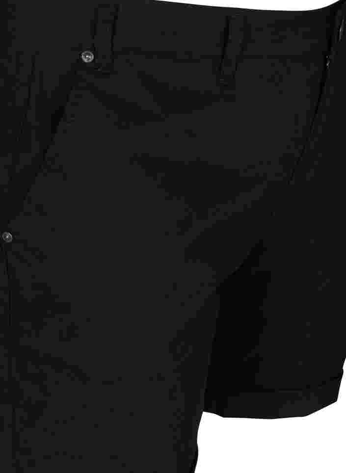 Bomulds shorts med lommer, Black, Packshot image number 2