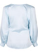 Festbluse i satin med wrap, Delicate Blue, Packshot image number 1