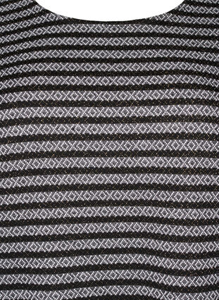 Bluse med rund hals og stribet mønster, Black Stripe, Packshot image number 2