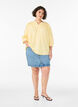 Bluse med smock og 3/4-&aelig;rmer, Gul, Model image number 1