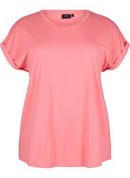 Kort&aelig;rmet t-shirt i bomuldsblanding, Lyser&oslash;d